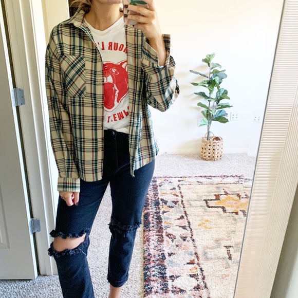 Nasty Gal Tops - NWOT plaid button up flannel